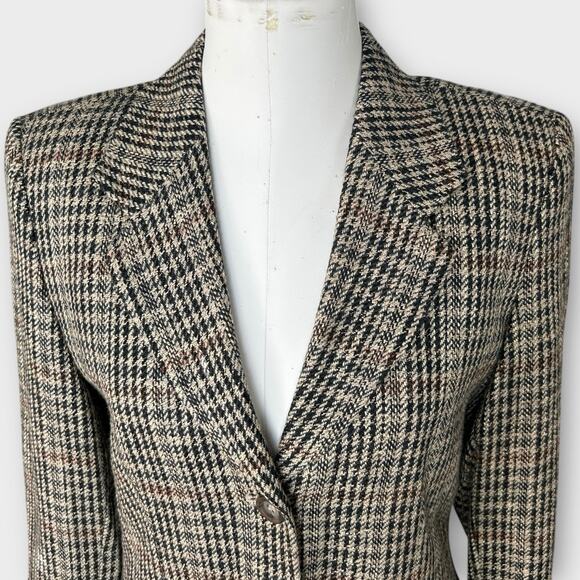 Vintage Austin Reed Houndstooth Wool Blazer Women's sz 8 Preppy Academia Classy - Picture 6 of 10